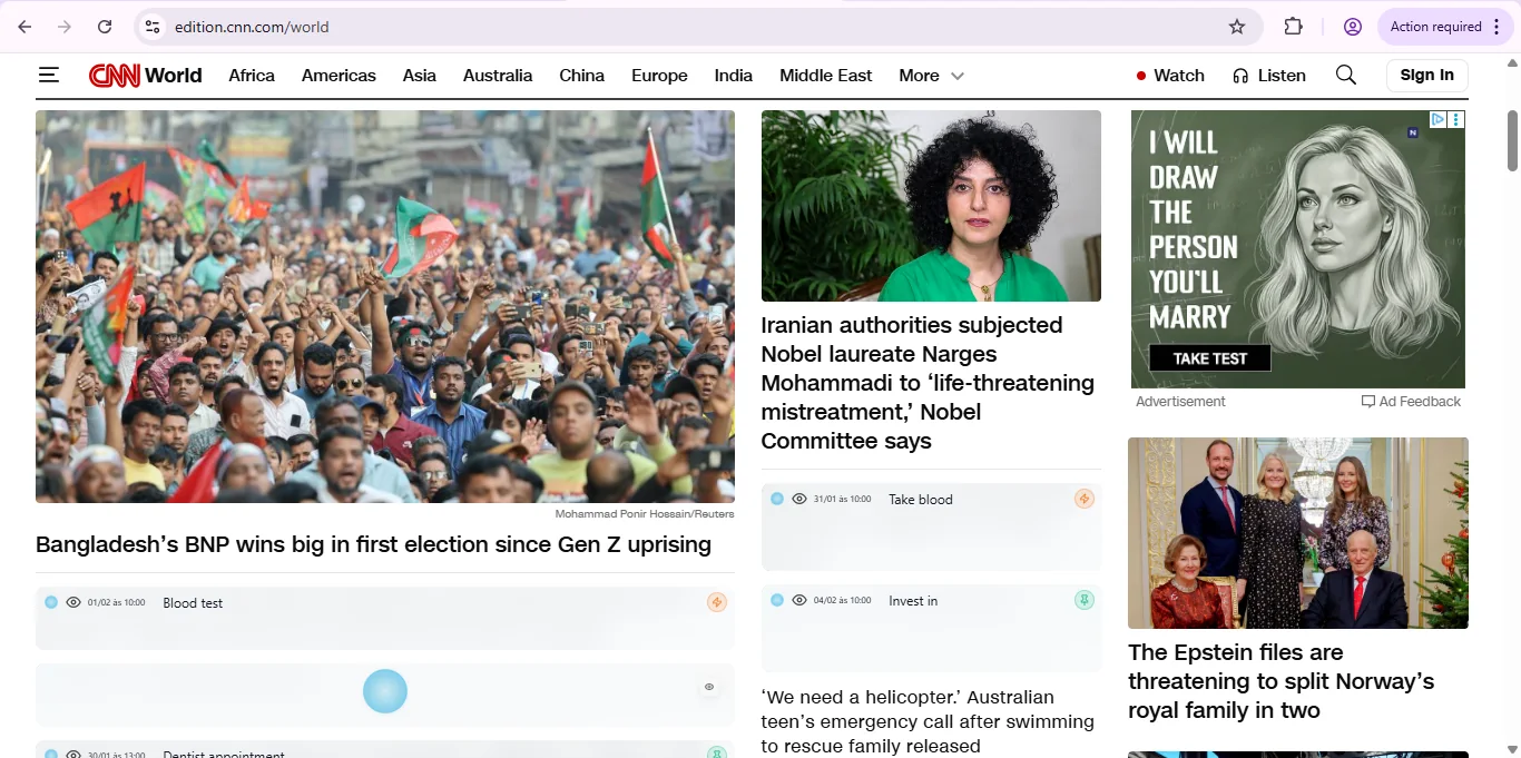 CNN with personalized reminders